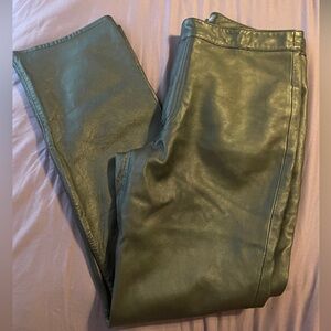 Garson Rem‎ Garson 100% Leather Straight Leg Black Pants 10 Vintage Y2K Biker